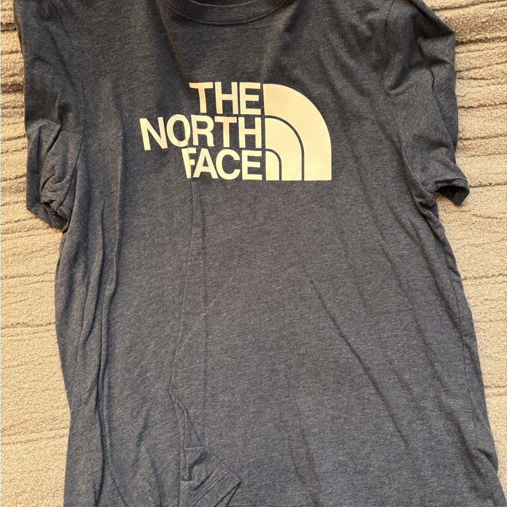 The North Face Charcoal Tee with Cream Logo